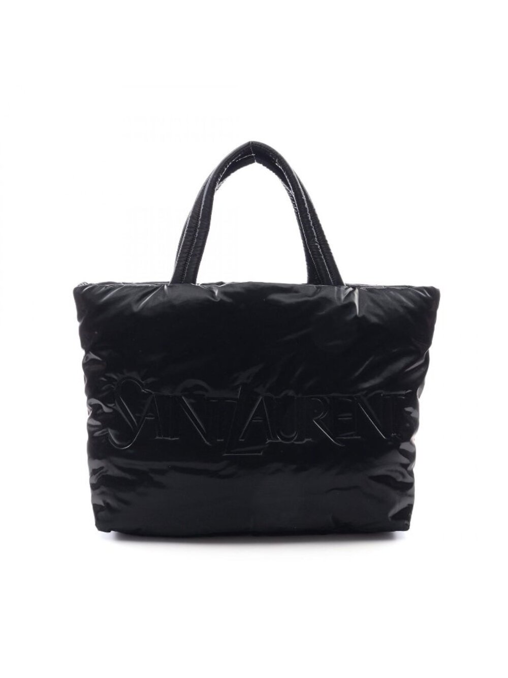 Saint Laurent Paris Tote Bag Black Nylon Wide Puffer